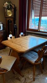 Tavolo tirolese in pino massello allung + 6sedie