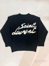 Maglione in Lana - Grafica Testurizzata Bianconero
