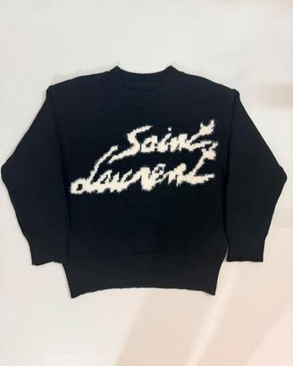 Maglione in Lana - Grafica Testurizzata Bianconero