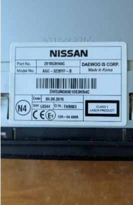 Autoradio originale Nissan Micra K13 anno 2015