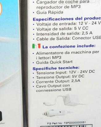alimentatore mp3 Creative - mini USB  5v - 2,5A