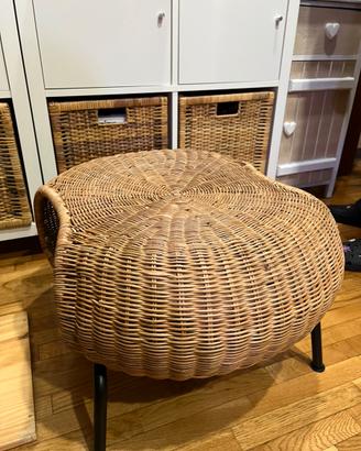 Tavolino poggiapiedi rattan