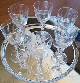 SeT n. 6 bicchierini calice piccolo cristallo