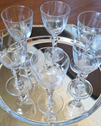 SeT n. 6 bicchierini calice piccolo cristallo