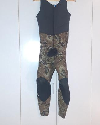 pantaloni/salopette muta 7 mm cressi mimetica