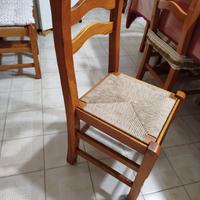 8 sedie con seduta in paglia 