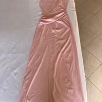 Vestito rosa lungo da cerimonia