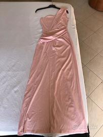 Vestito rosa lungo da cerimonia