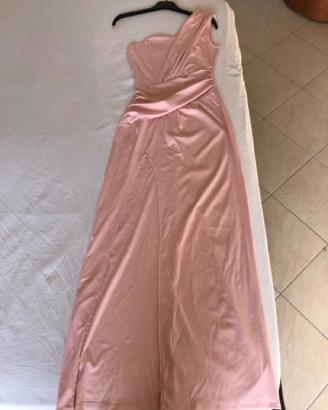 Vestito rosa lungo da cerimonia