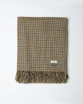 Coperta Drake's 100% Lana Vergine Beige Plaid