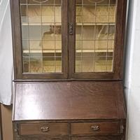 Vetrina Secretaire in legno massello 