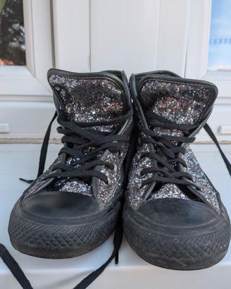 Converse, ALL STAR, n.37, nere brillantinate.