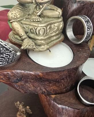 Tris anelli Marlù: Buddha Mantra e Minimal