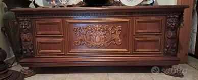 cassapanca in legno anni 80