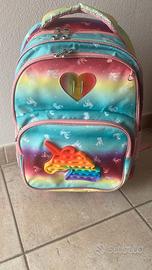 Zaino Trolley Scuola Bambina Unicorno