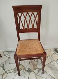 Sedie in legno con seduta intrecciata