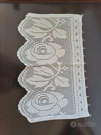 Coppia di tende in filet cotone bianco