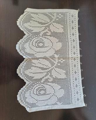 Coppia di tende in filet cotone bianco