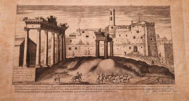 Campidoglio antica stampa originale 1600