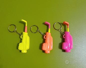 Set di 3 portachiavi sacca da golf con mazza