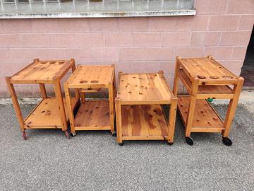 Carrelli porta bottiglie e/o vivande in legno di c