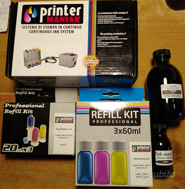 Inchiostro 3 colori e nero ricarica cartucce