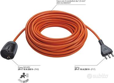 Vimar Prolunga Elettrica 20M 16A 250V, 3500 WATT