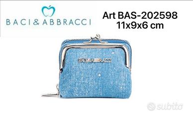 portafoglio e portamonete in jeans chiaro o scuro