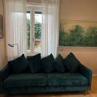 Divano 3/4 posti velluto verde