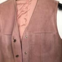 Gilet piu gonna in camoscio rosa taglia 42