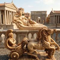 Coppia Statue: Paolina Borghese  + Biga Romana