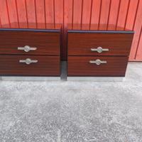coppia comodini mid century anni 70 