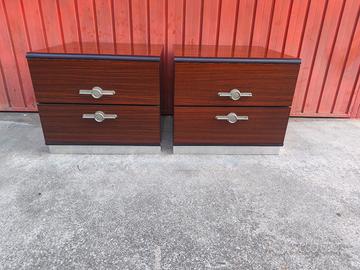 coppia comodini mid century anni 70 