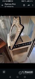 Specchiera da tavolo vintage placcata in argento -