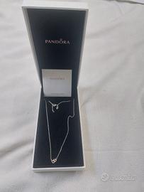 pandora collana intreccio cuori 