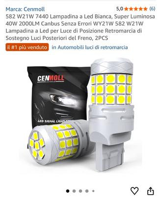 Coppia lampadine auto CENMOLL led W21W 7440