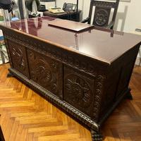 Scrivania Victorian Scrittoio ministeriale legno