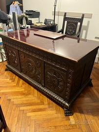 Scrivania Victorian Scrittoio ministeriale legno