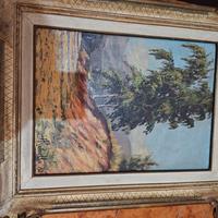 quadro a olio firmato del 70 cornice marconi rara