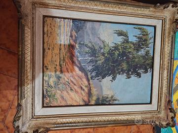 quadro a olio firmato del 70 cornice marconi rara