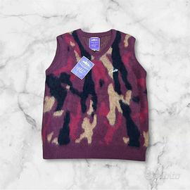 Gilet Corteiz con scollo a V, bordeaux da uomo