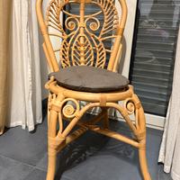 Sedia in vimini fatta a mano stile boho