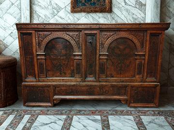 Cassapanca nuziale tirolese Valle Aurina 1667