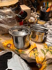 2 Schiscette in acciaio anni 60 complete