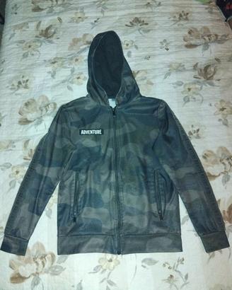 felpa con cappuccio militare taglia 158/160