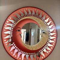 Specchio in legno da parete - Diametro 80cm