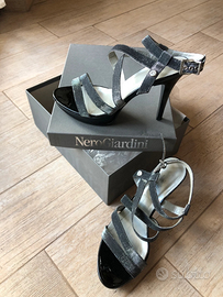 Scarpe 39 NeroGiardini eleganti sandalo tacco alto