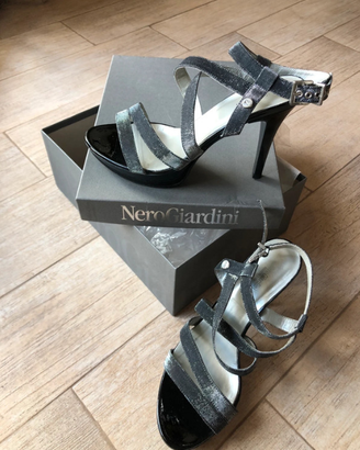 Scarpe 39 NeroGiardini eleganti sandalo tacco alto