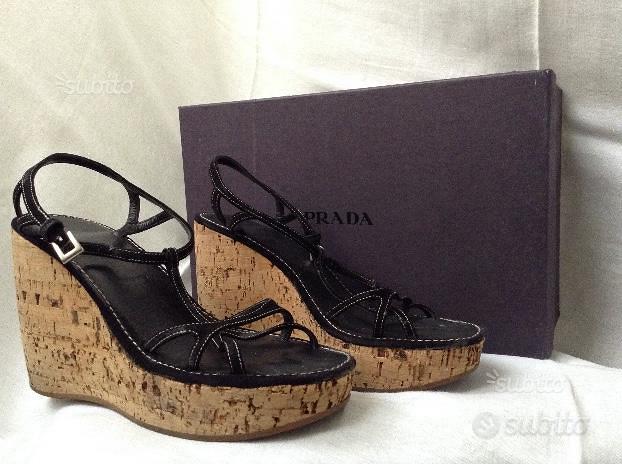 Sandali con zeppa Prada mis 38 5 Abbigliamento e Accessori In