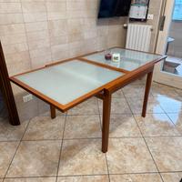 Tavolo da cucina allungabile Top in vetro temperat